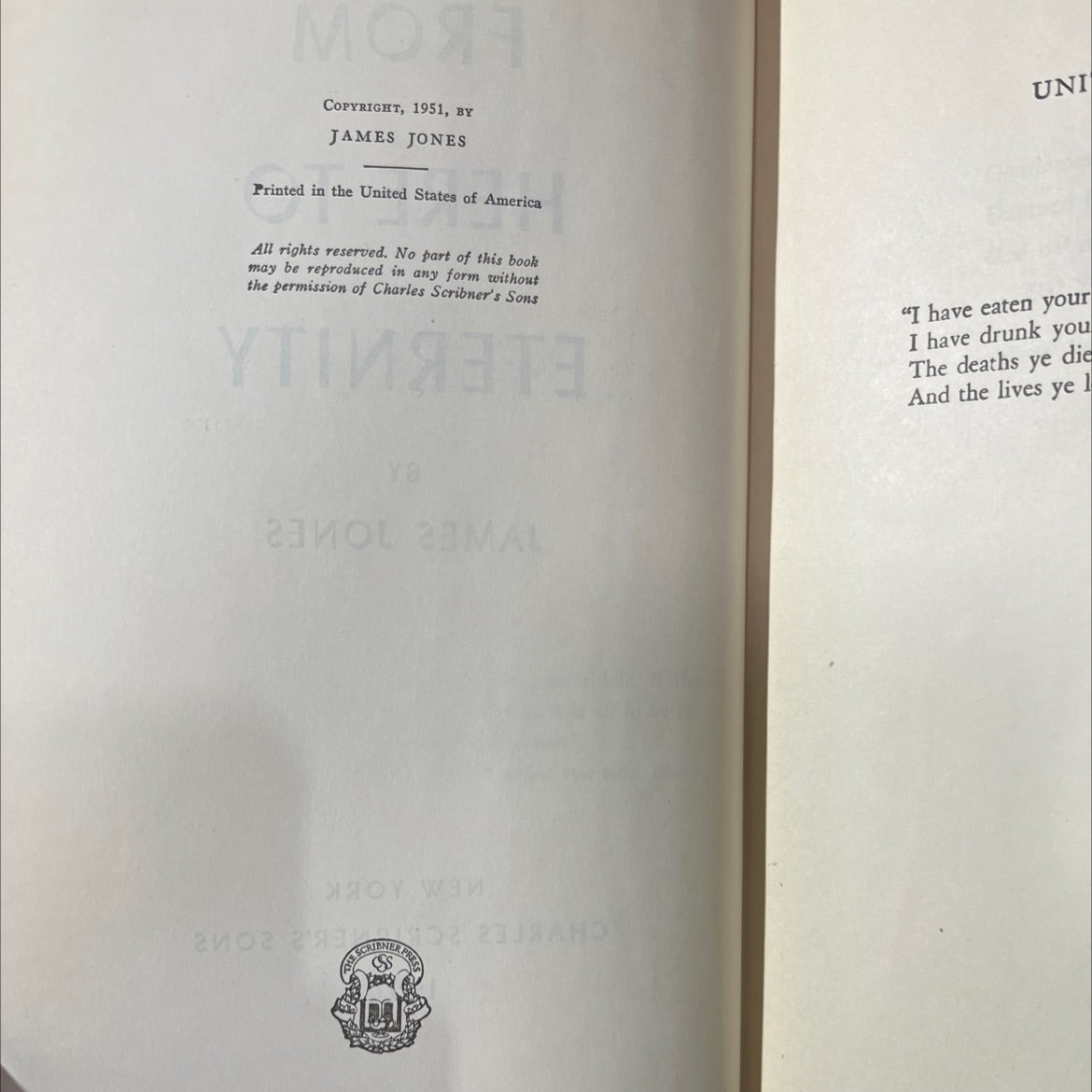 from here to eternity book, by james jones, 1951 Hardcover image 3