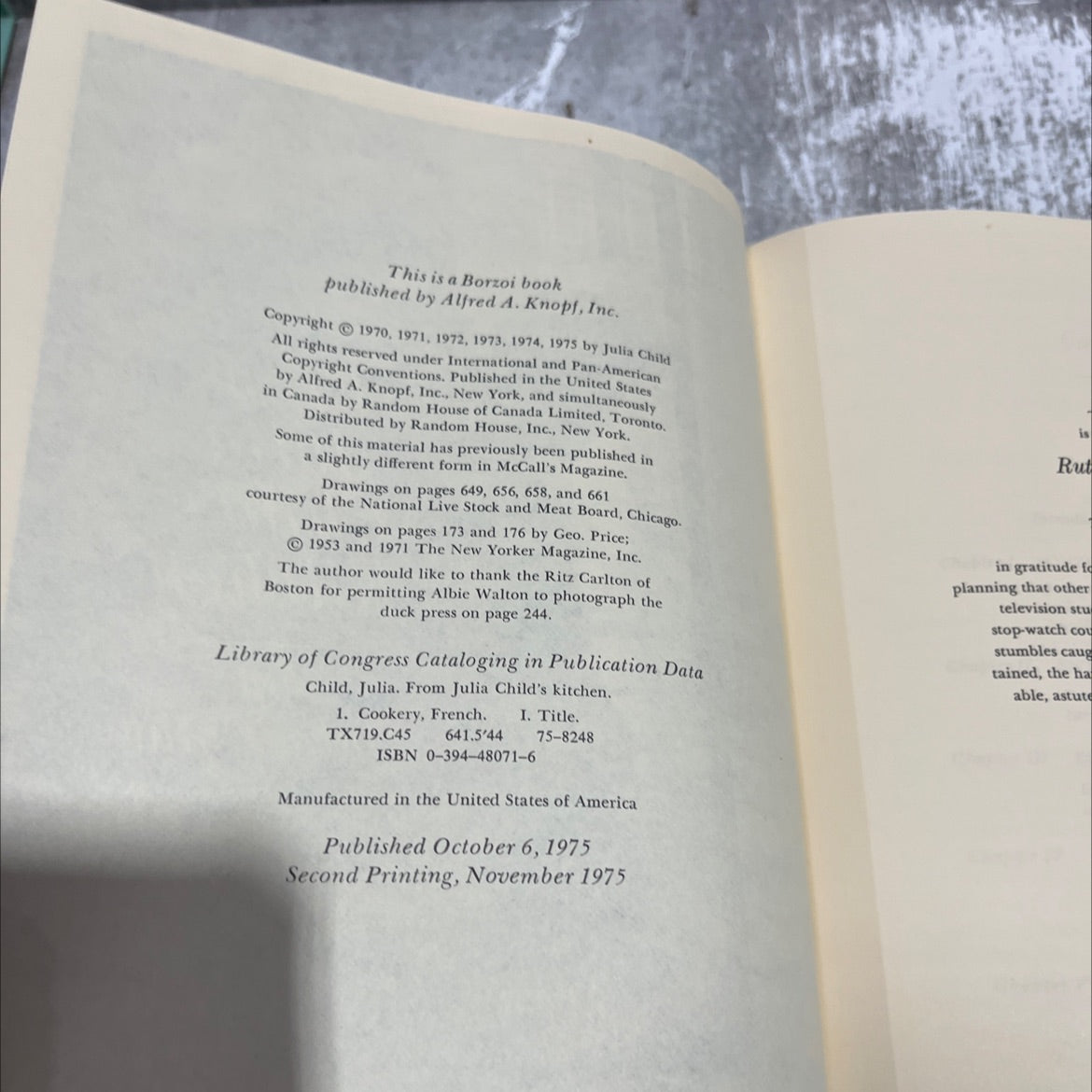 from julia child's kitchen book, by julia child, 1975 Hardcover image 3