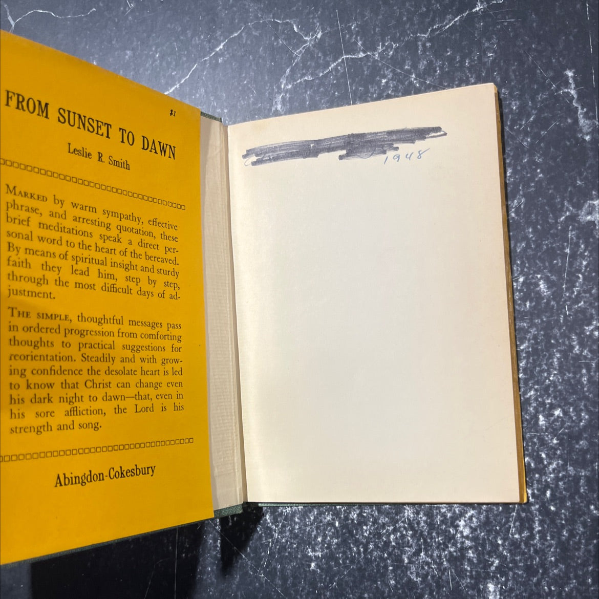 from sunset to dawn a book of meditations to help those in grief book, by leslie r. smith, 1944 Hardcover image 4