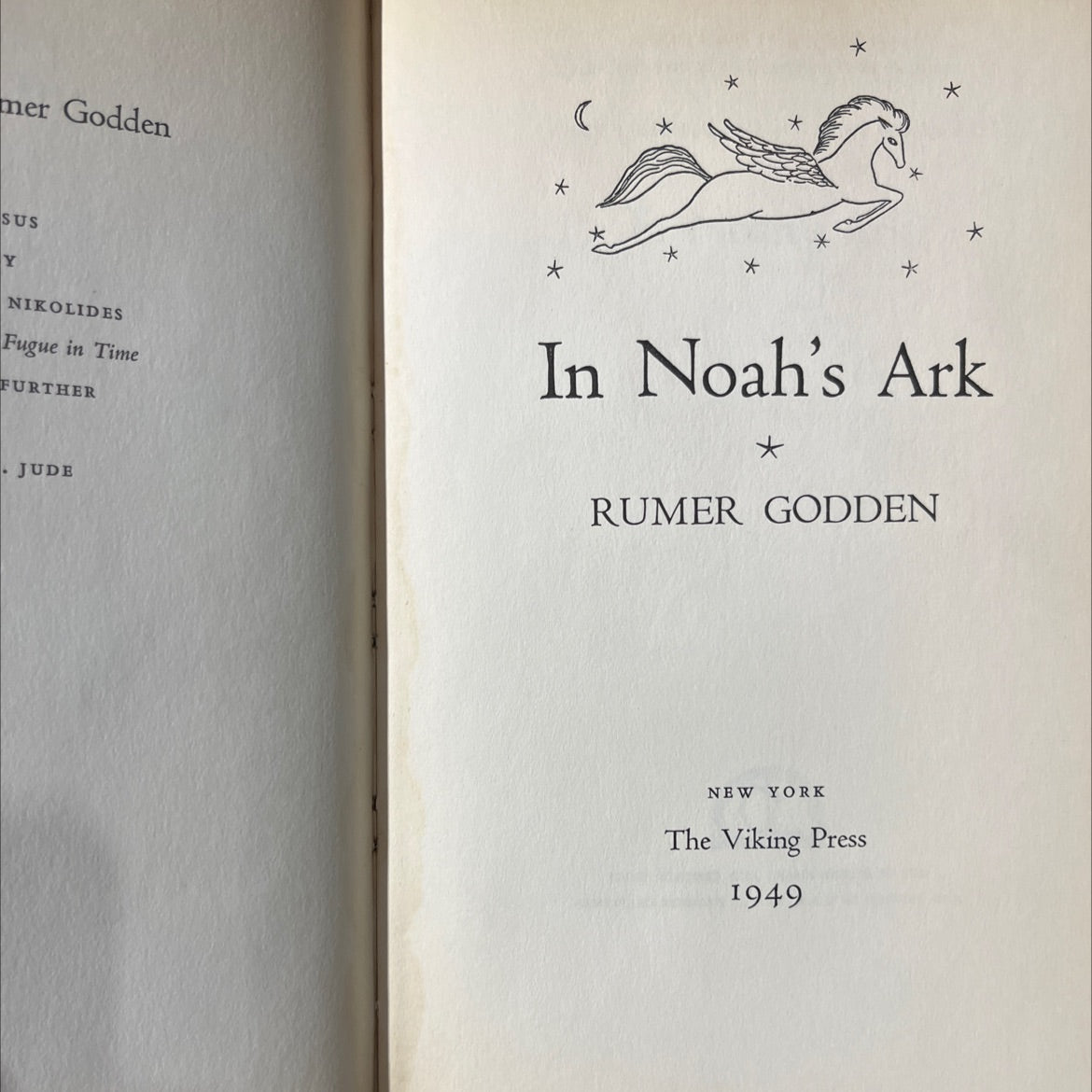fugue in time book, by rumer godden, 1949 Hardcover image 2