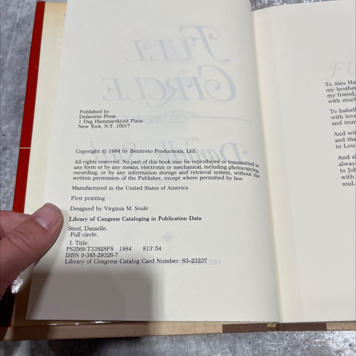 full circle book, by danielle steel, 1984 Hardcover image 3