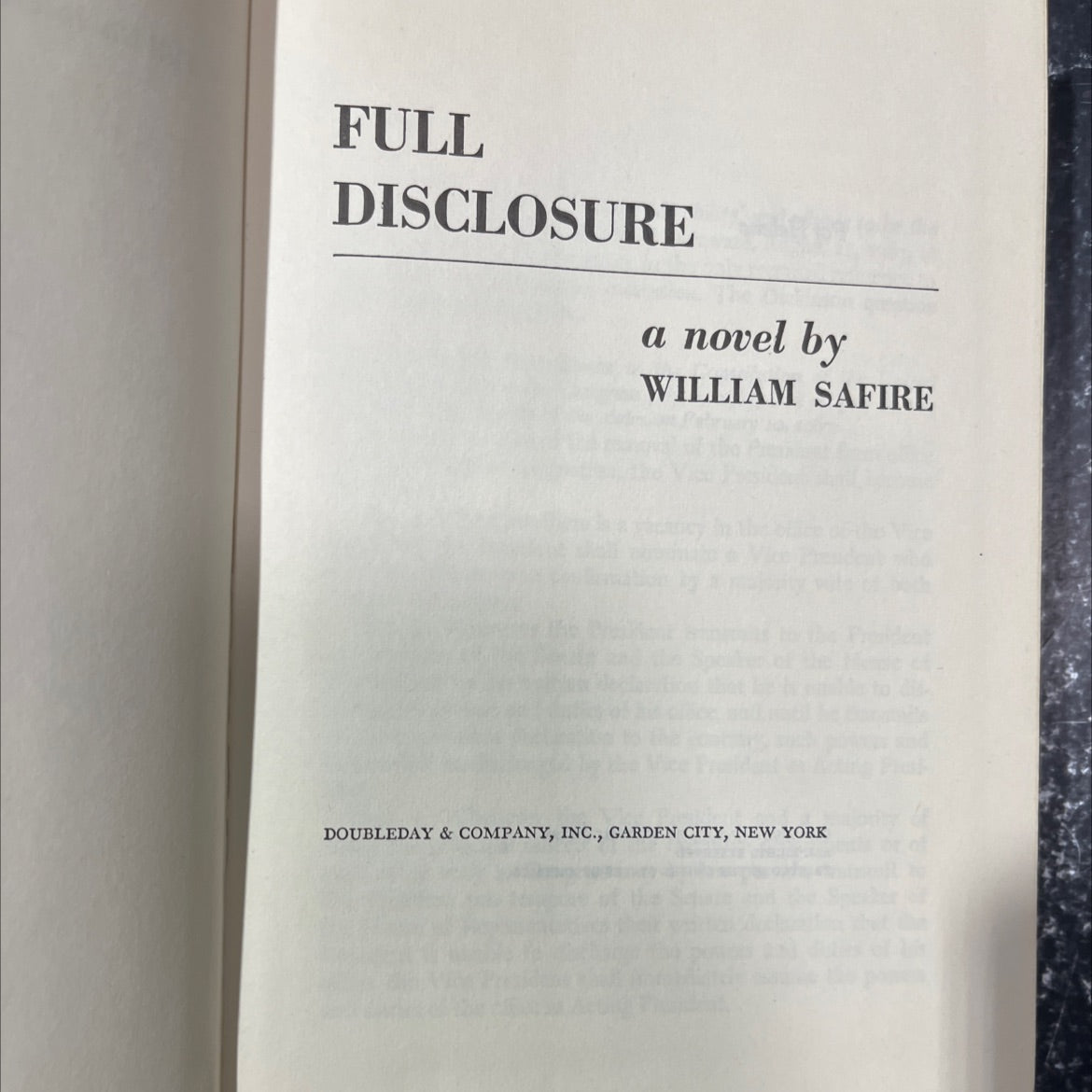 full disclosure book, by william safire, 1977 Hardcover image 2