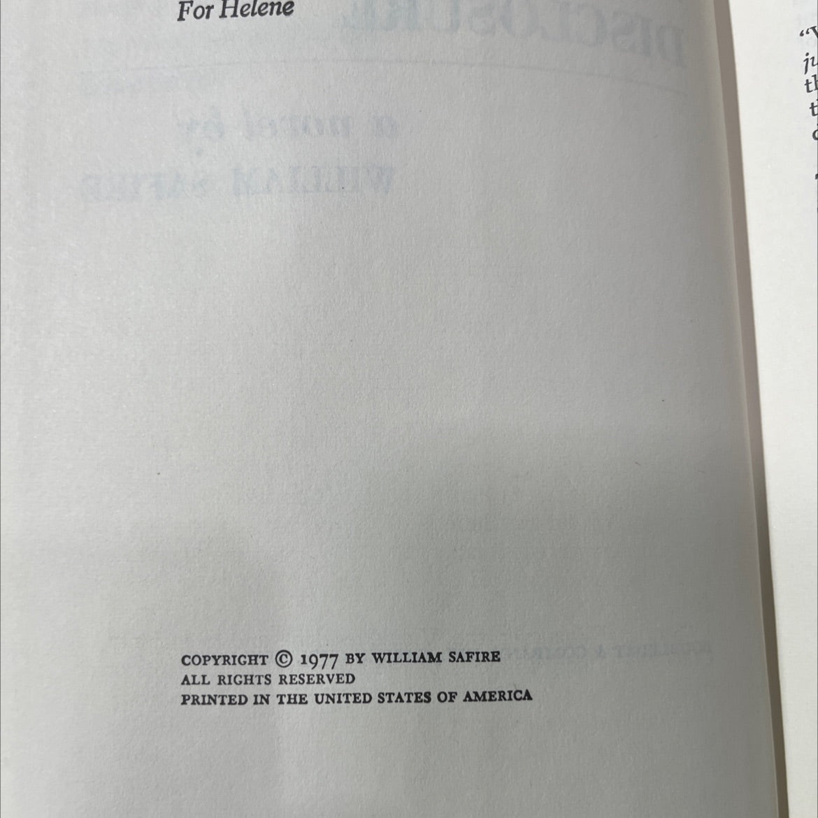 full disclosure book, by william safire, 1977 Hardcover image 3