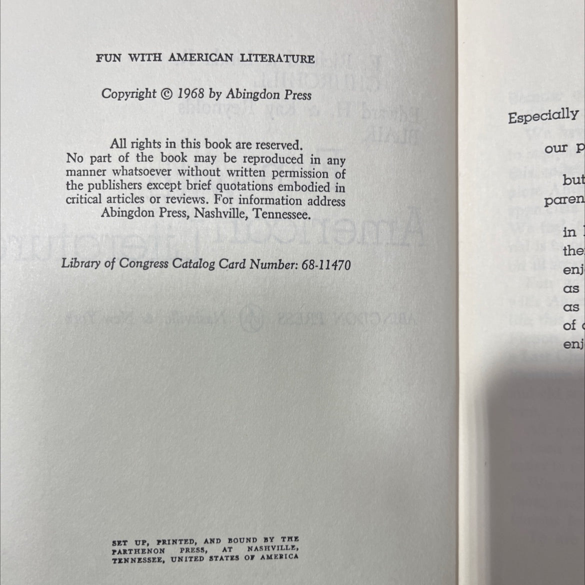 fun with american literature book, by e. richard & linda r. churchill, edward h. & kay reynolds blair, 1968 Hardcover image 3