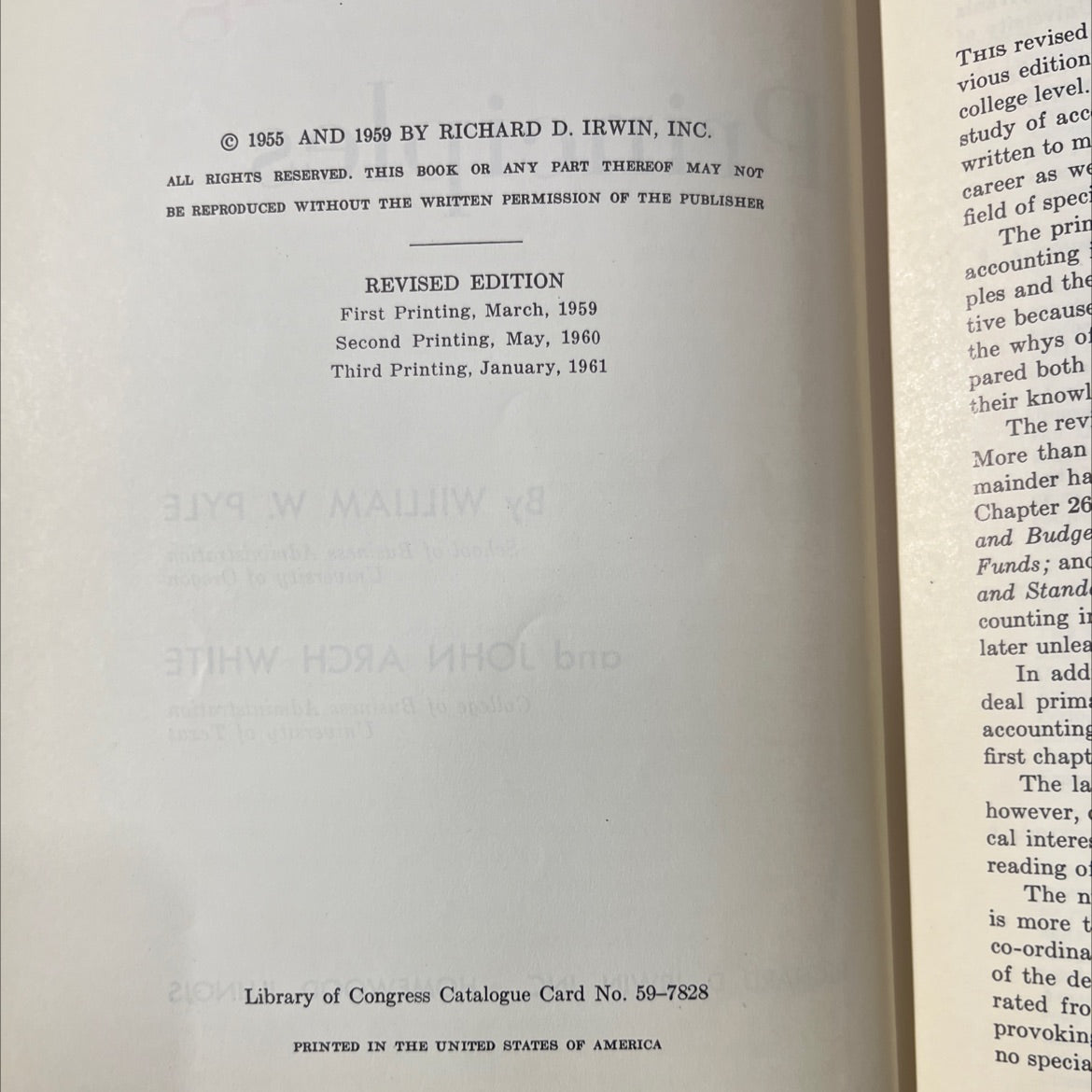 fundamental accounting principles book, by william w. pyle, john arch white, 1959 Hardcover image 3