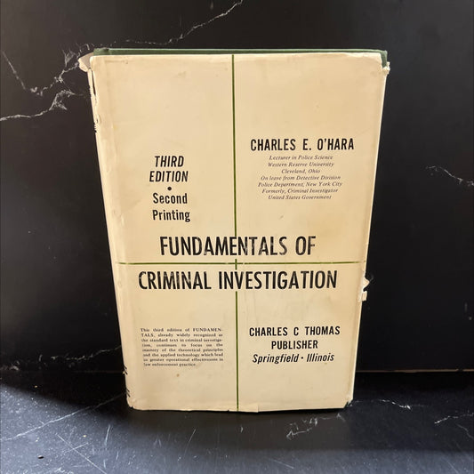 fundamentals of criminal investigation book, by charles e. o'hara, 1974 Hardcover image 1