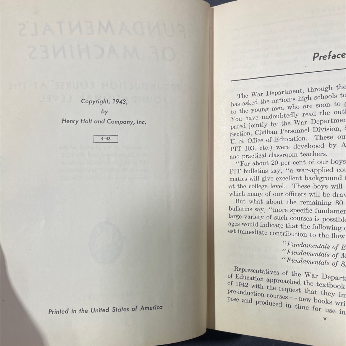 fundamentals of machines a pre-induction course at the foundational level book, by unknown, 1943 Hardcover image 3