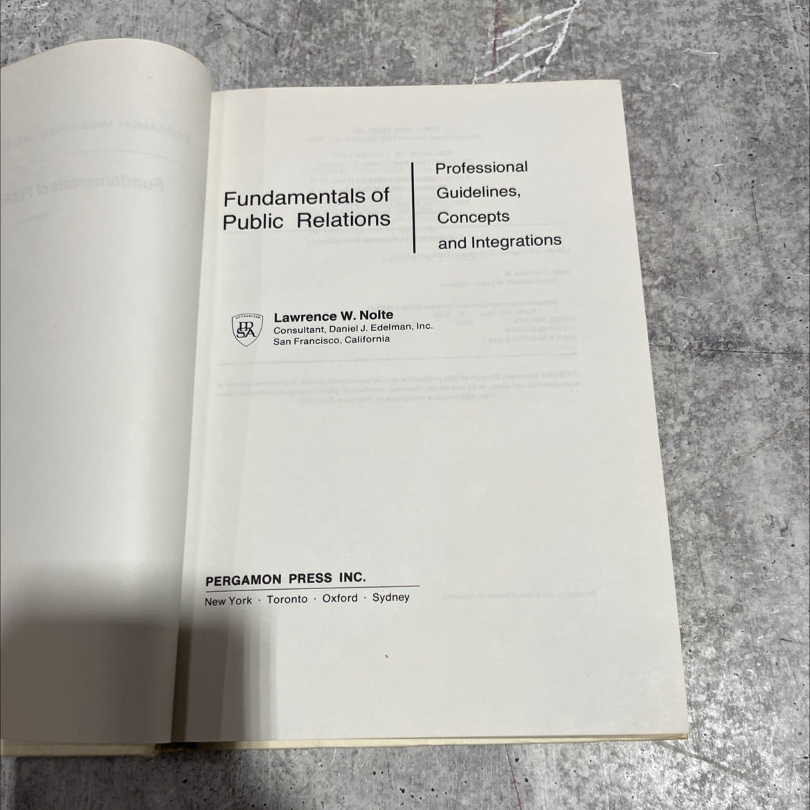 fundamentals of public relations book, by lawrence w. nolte, 1974 Hardcover image 2