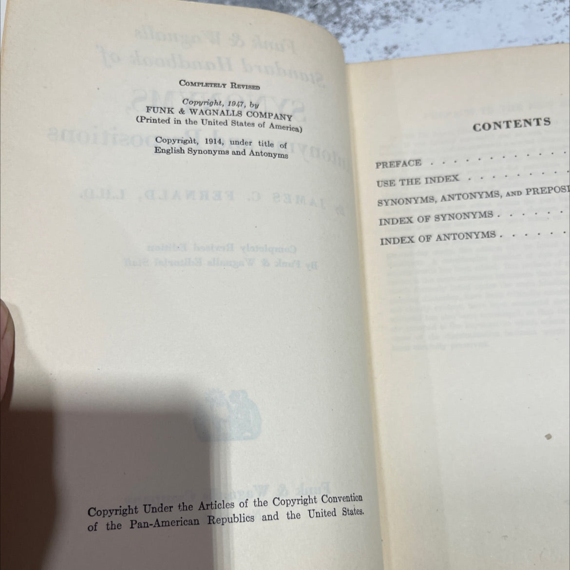 funk & wagnalls standard handbook of synonyms, antonyms, and prepositions book, by james c. fernald, 1947 Hardcover image 3