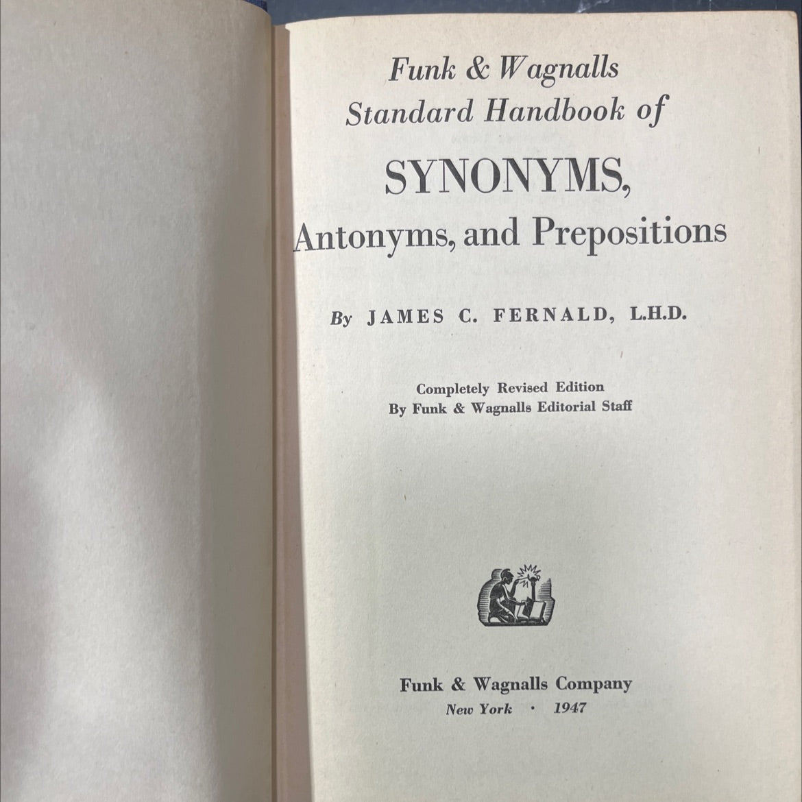 funk & wagnalls standard handbook of synonyms, antonyms, and prepositions book, by james c. fernald, 1947 Hardcover image 2