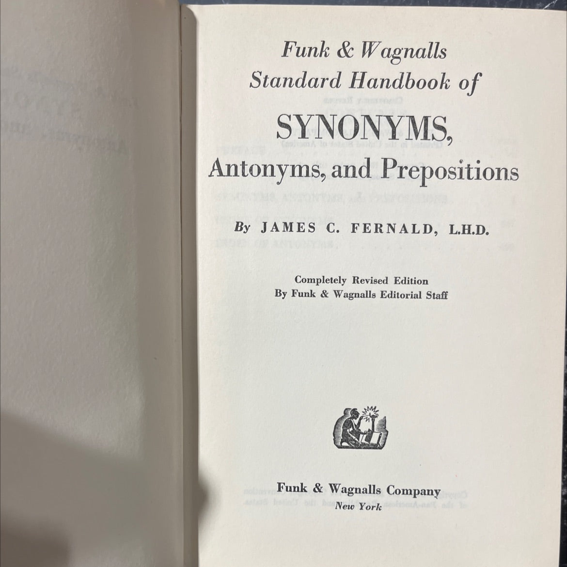 funk & wagnalls standard handbook of synonyms, antonyms, and prepositions book, by james c. fernald, 1947 Hardcover image 2