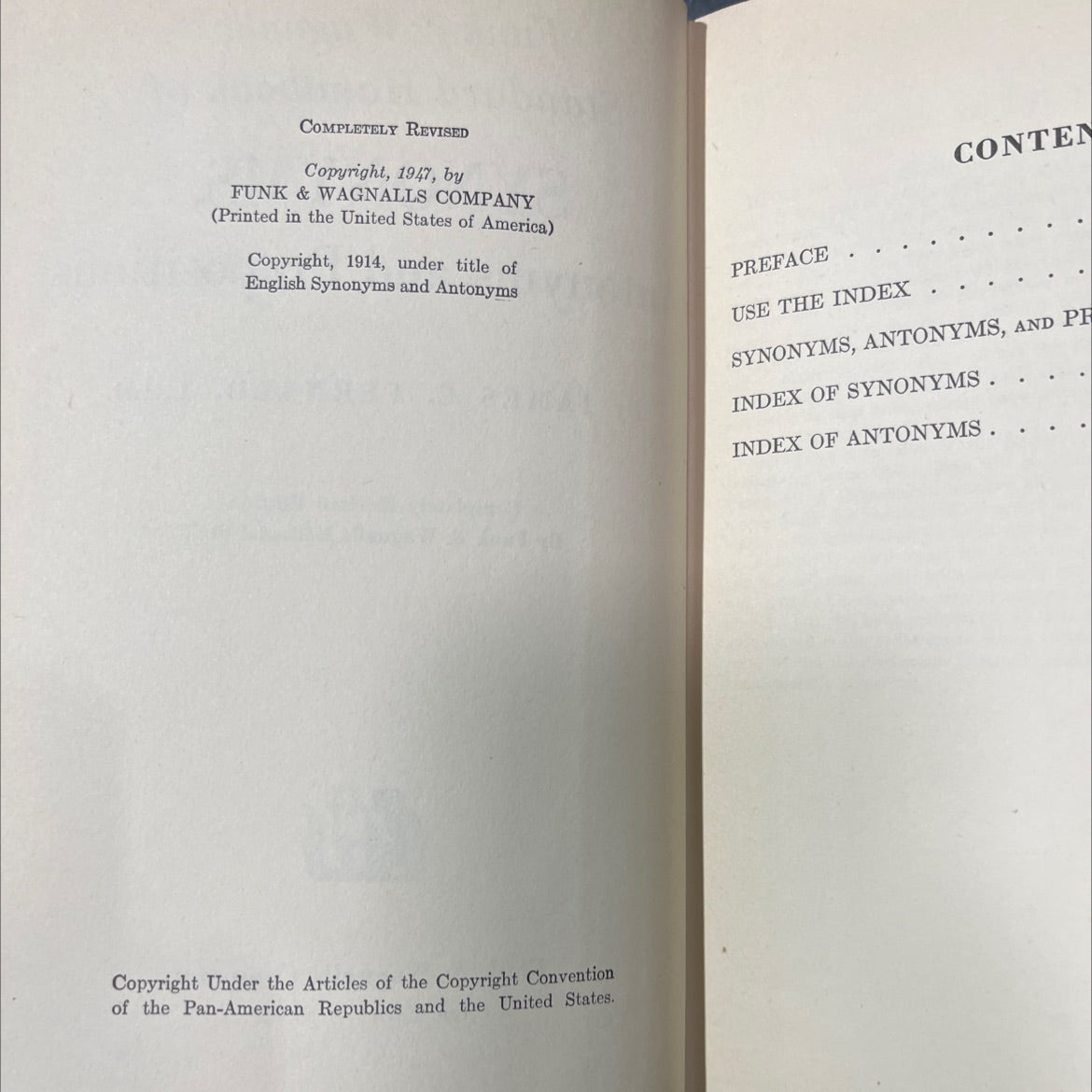 funk & wagnalls standard handbook of synonyms, antonyms, and prepositions book, by james c. fernald, 1947 Hardcover image 3