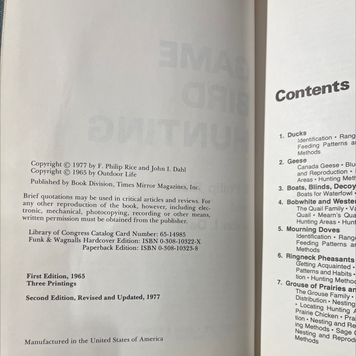 game bird hunting book, by F. Philip Rice and John I. Dahl, 1977 Hardcover image 3