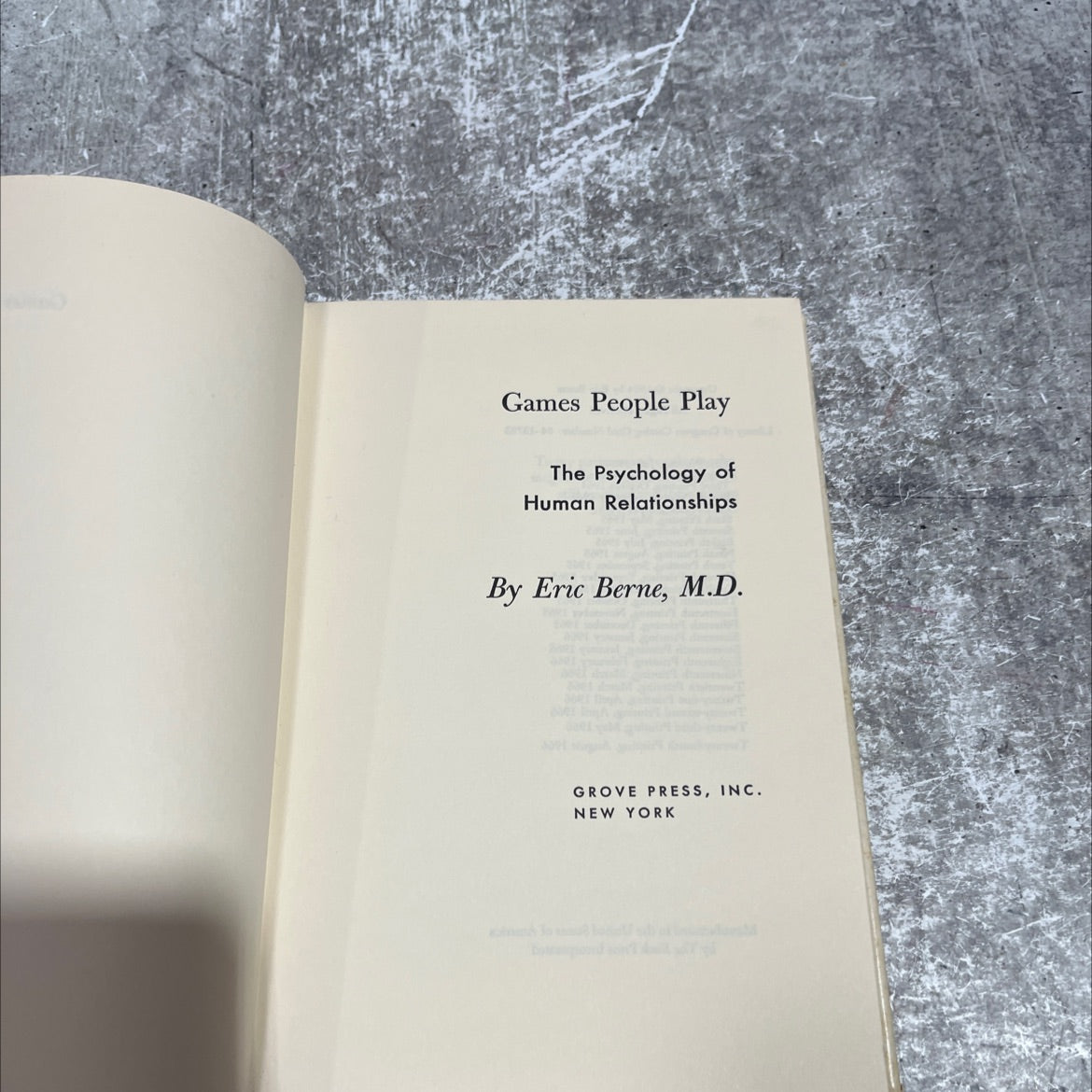 games people play the psychology of human relationships book, by eric berne, m.d., 1966 Hardcover image 2