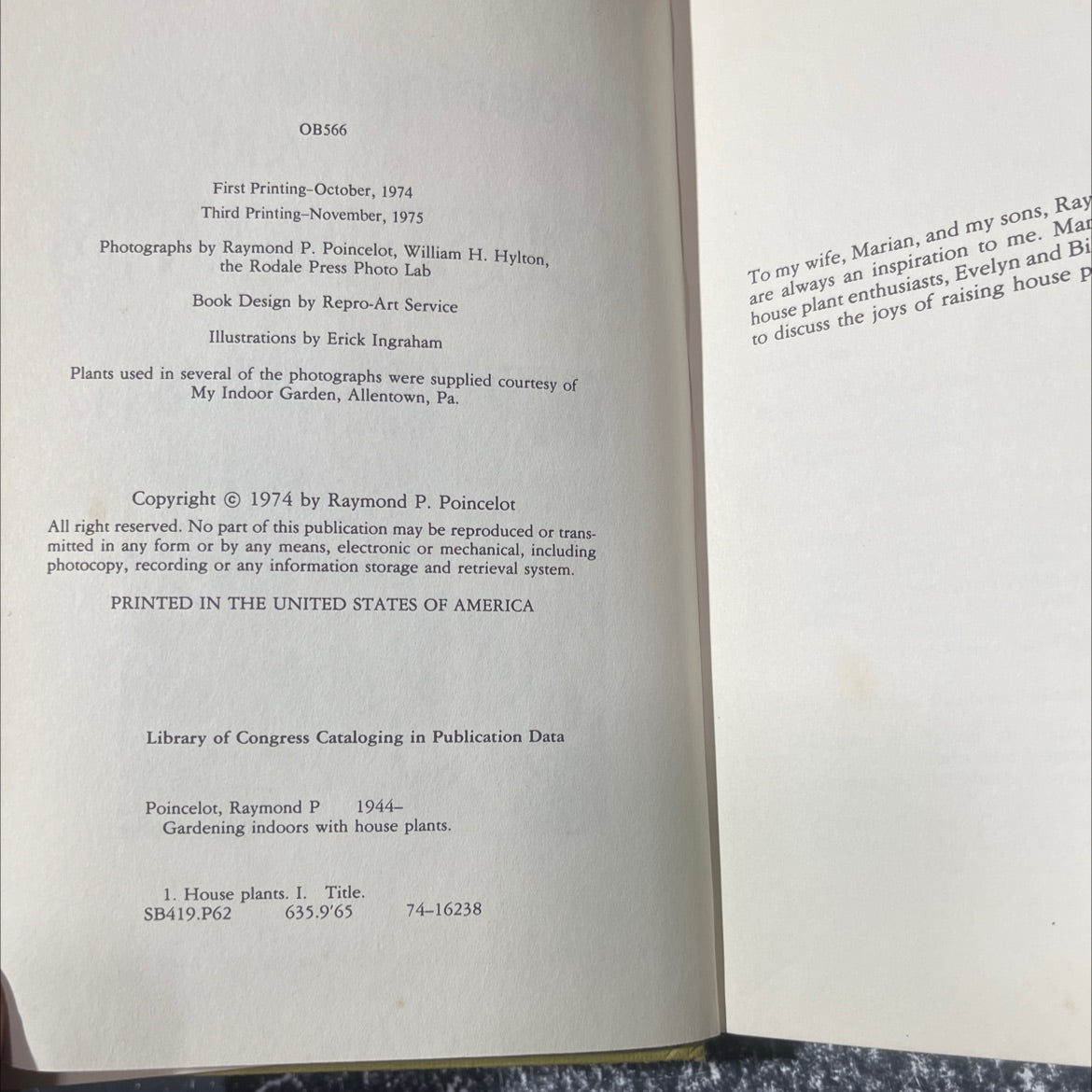 gardening indoors with house plants book, by raymond p. poincelot, 1975 Hardcover image 3