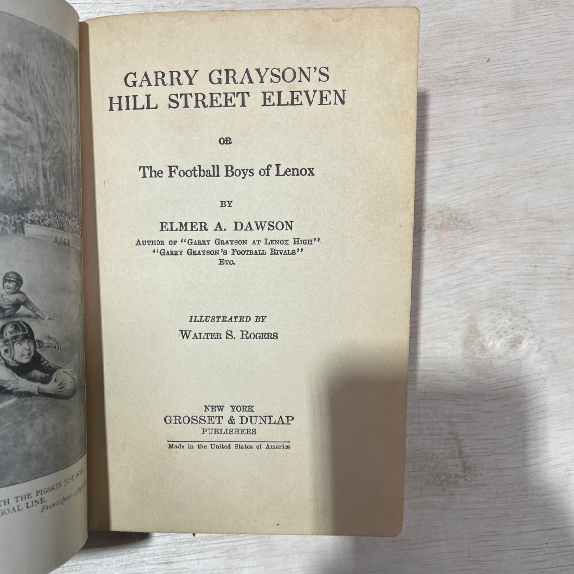 garry grayson's hill street eleven or the football boys of lenox book, by elmer a. dawson, 1926 Hardcover, Antique, image 2