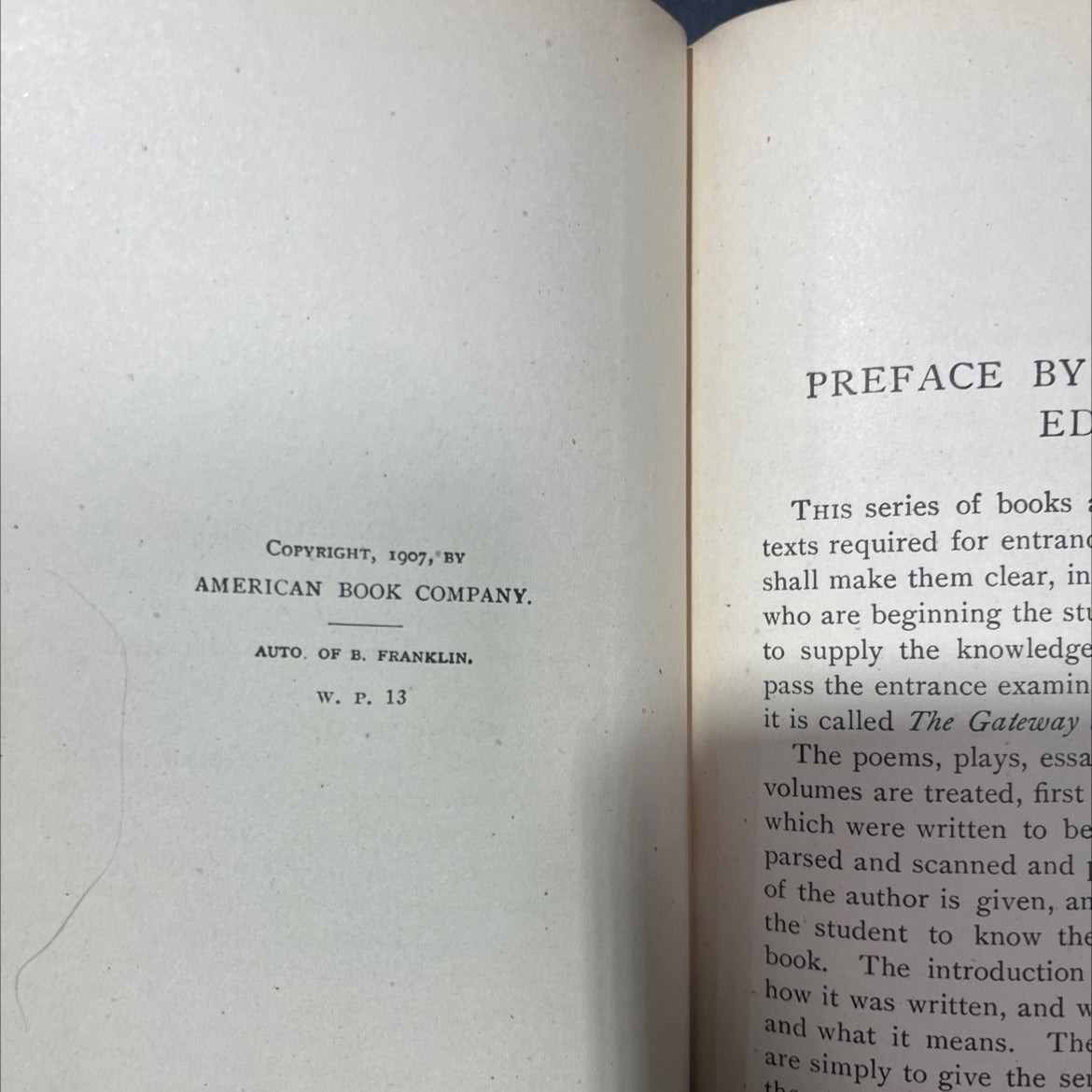 gateway series the autobiography of benjamin franklin book, by benjamin franklin, 1907 Hardcover image 3