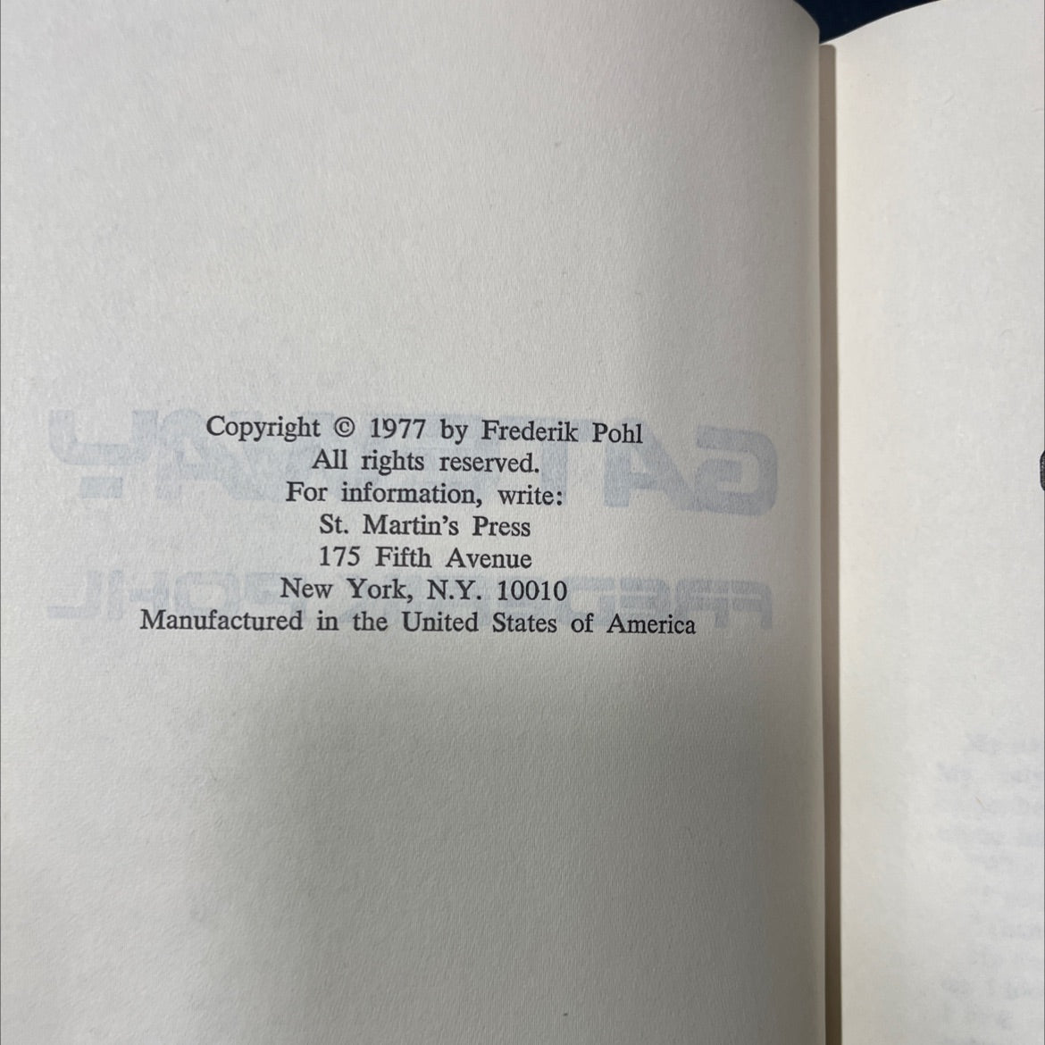 gateway book, by Frederik Pohl, 1977 Hardcover image 3