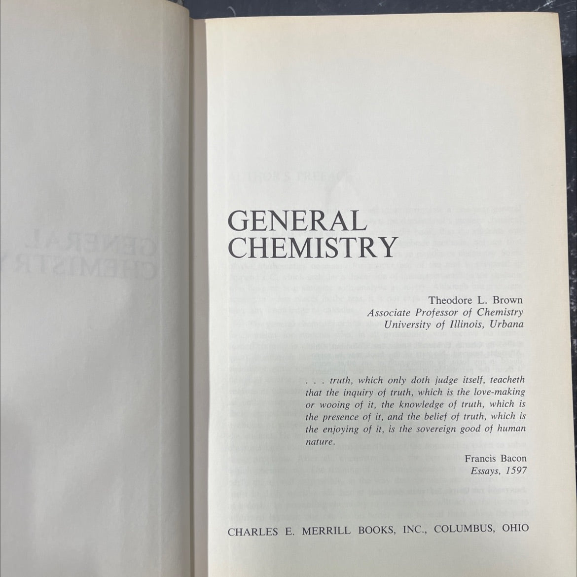 general chemistry book, by Theodore L. Brown, 1963 Hardcover image 2