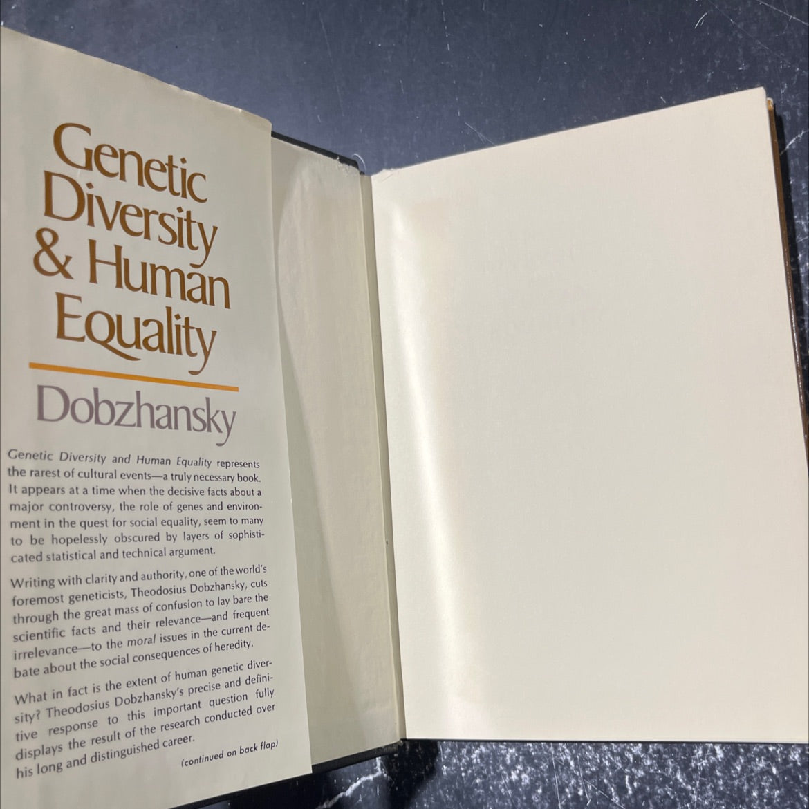 genetic diversity and human equality book, by Theodosius Dobzhansky, 1973 Hardcover image 4