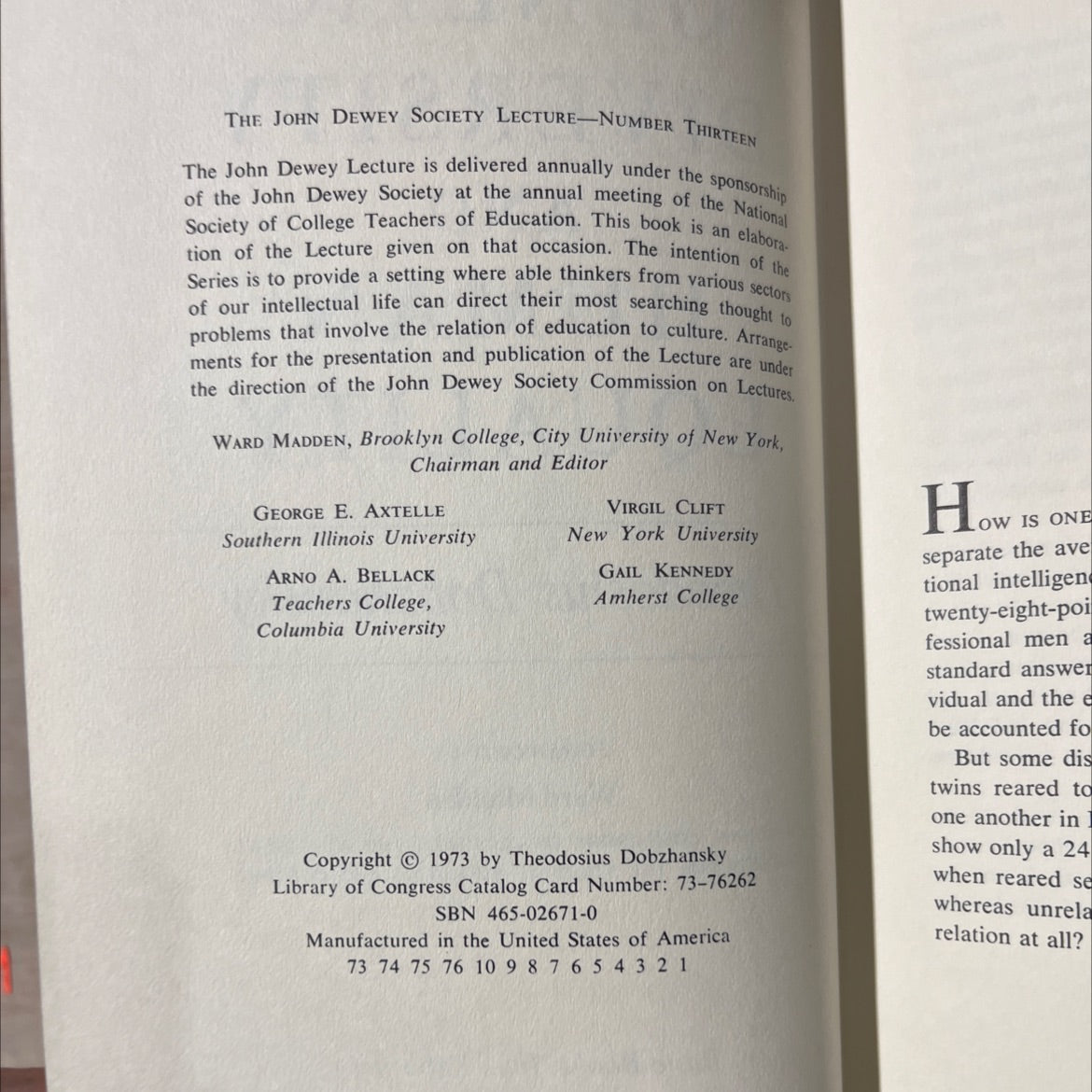 genetic diversity and human equality book, by Theodosius Dobzhansky, 1973 Hardcover image 3