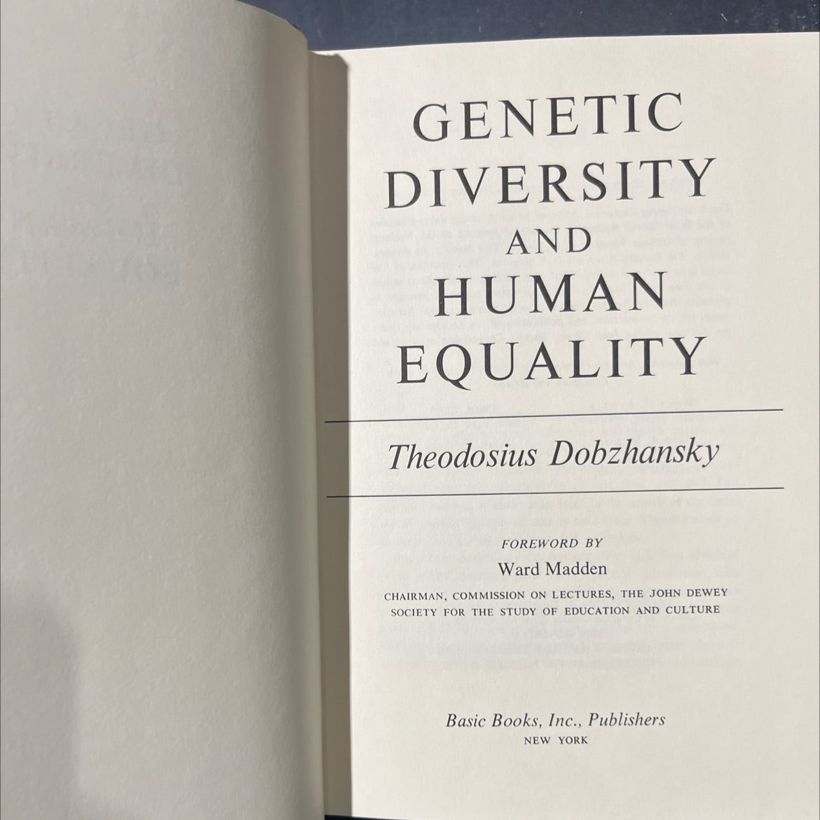 genetic diversity and human equality book, by Theodosius Dobzhansky, 1973 Hardcover image 2