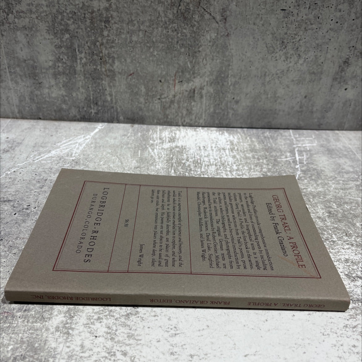 georg trakl a profile book, by frank graziano, 1983 Paperback image 4