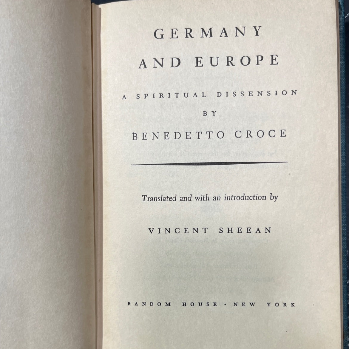 germany and europe a spiritual dissension book, by benedetto croce, 1944 Hardcover image 2
