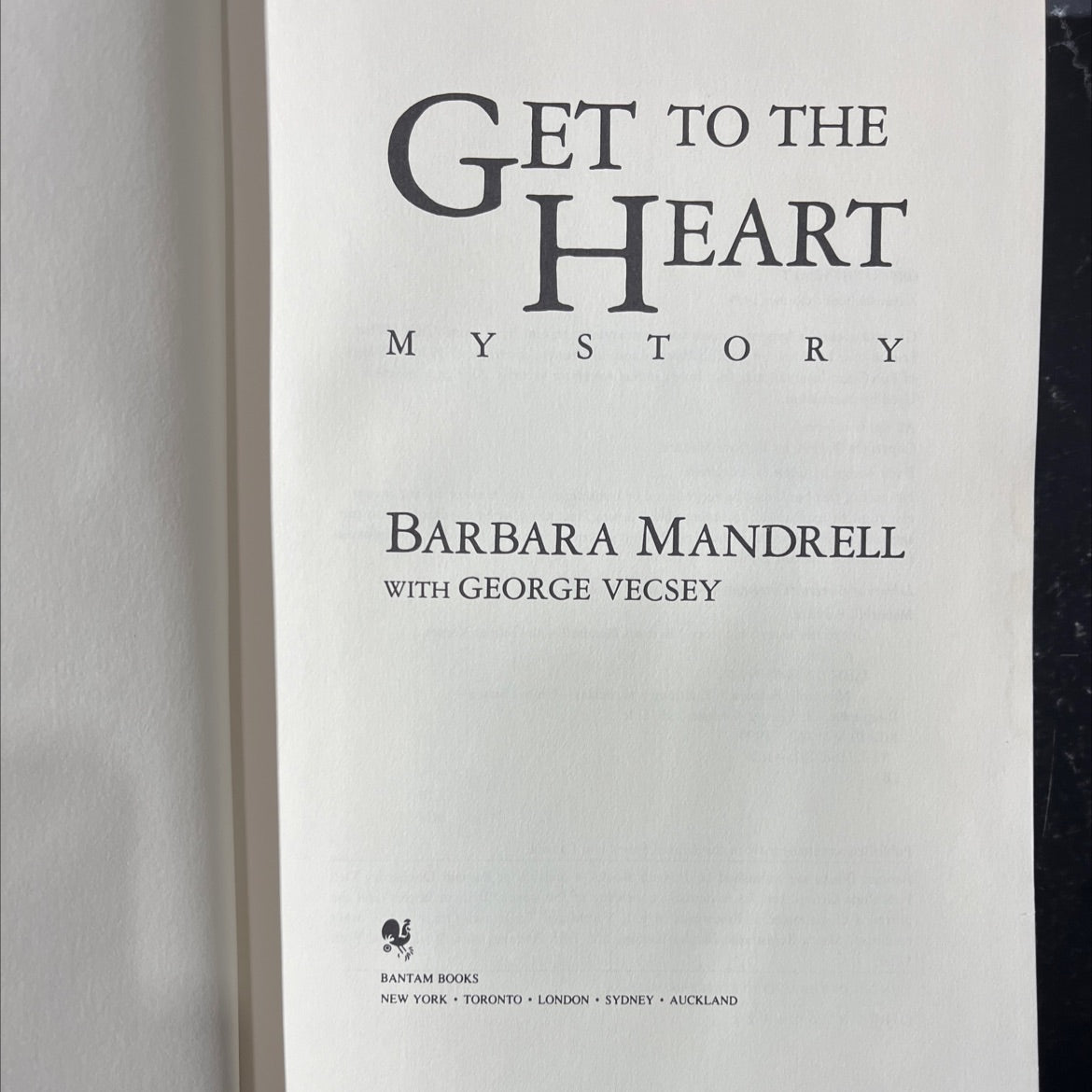 get to the heart: my story book, by barbara mandrell with george vecsey, 1990 Hardcover image 2