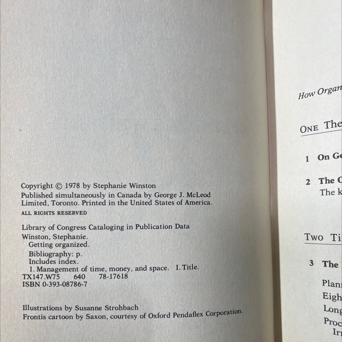 getting organized the easy way to put your life in order book, by stephanie winston, 1978 Hardcover image 3