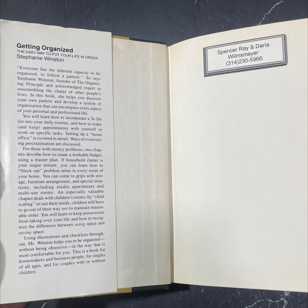 getting organized the easy way to put your life in order book, by stephanie winston, 1978 Hardcover image 4
