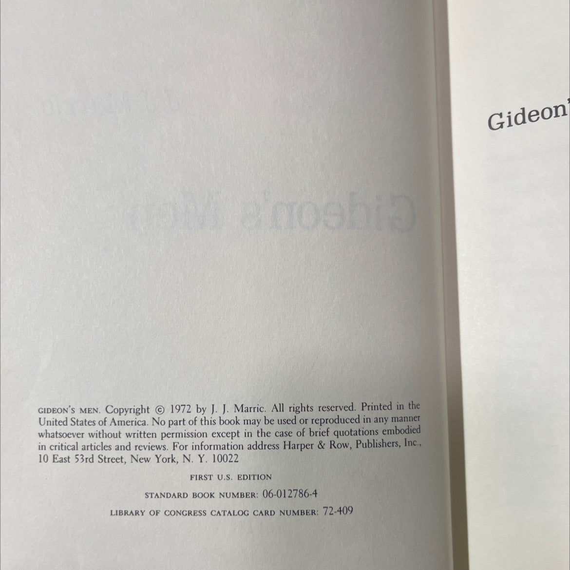 gideon's men book, by J.J. Marric, 1972 Hardcover image 3