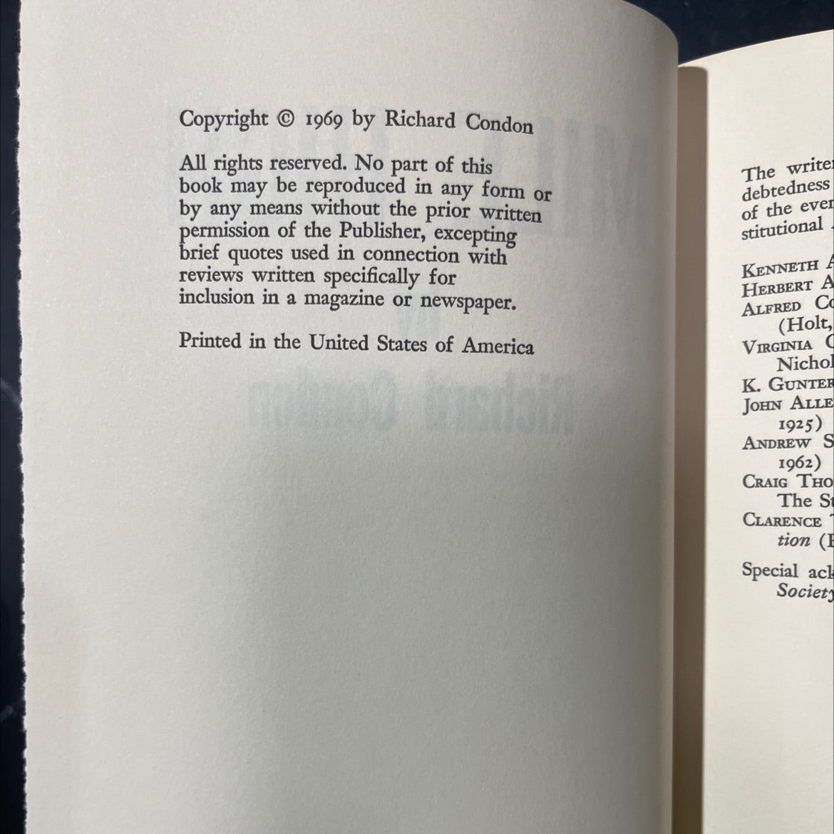 gih sum mile high book, by Richard Condon, 1969 Hardcover image 3