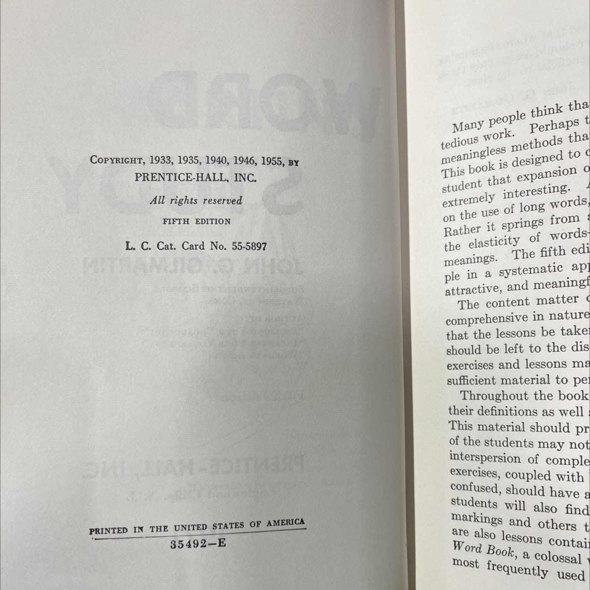 gilmartin's word a study book, by john g. gilmartin, 1971 Hardcover image 3