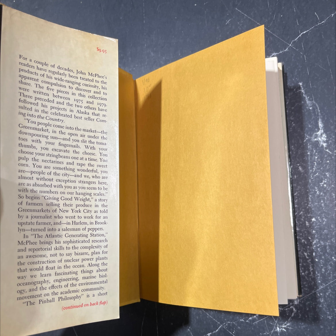 giving good weight book, by John McPhee, 1979 Hardcover image 4