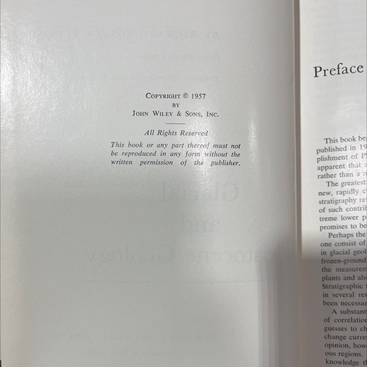 glacial and pleistocene geology book, by richard foster flint, 1957 Hardcover, Vintage image 3