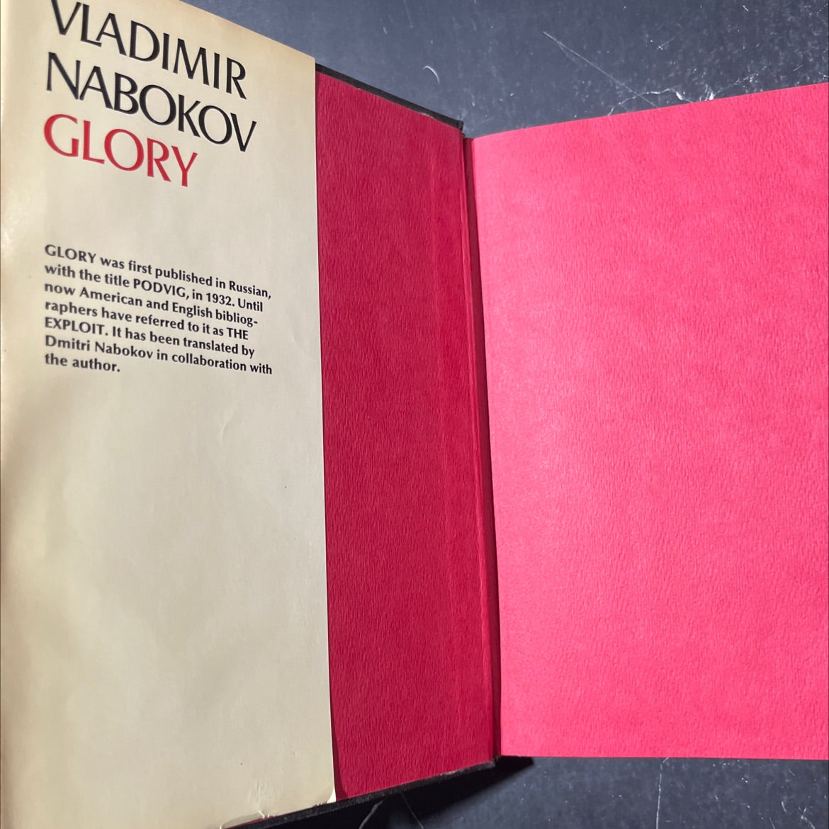 glory book, by vladimir nabokov, 1971 Hardcover image 4