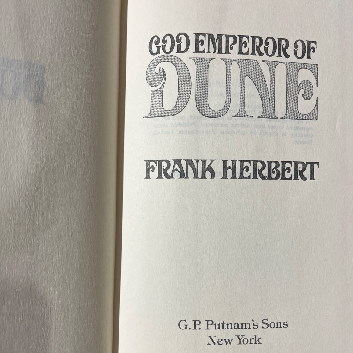 god emperor of dune book, by frank herbert, 1981 Hardcover image 2