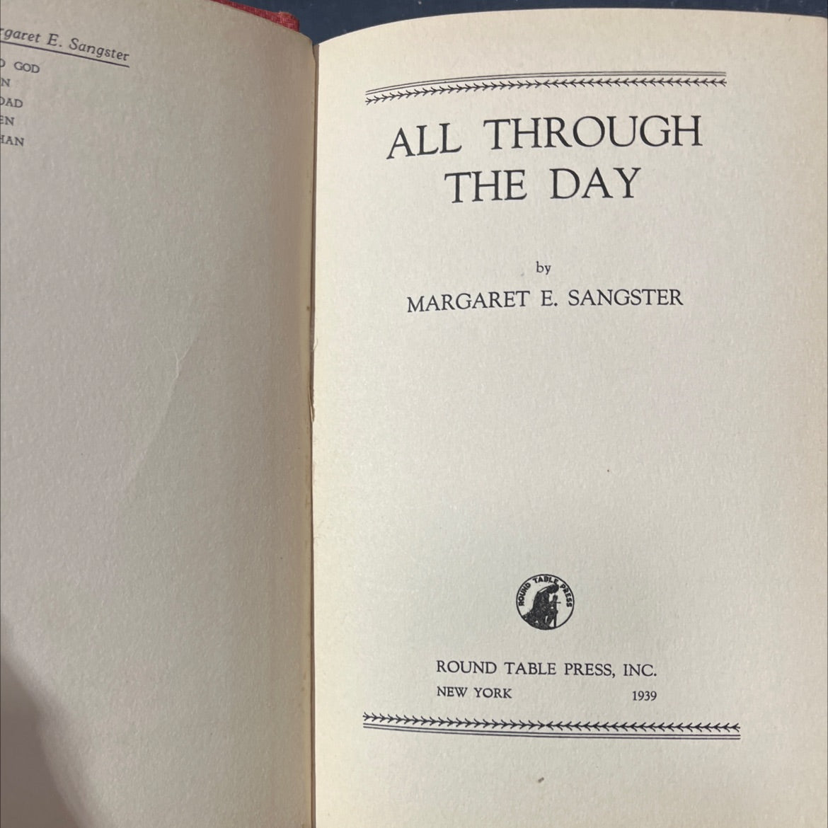 god n dad en han all through the day book, by margaret e. sangster, 1939 Hardcover image 2