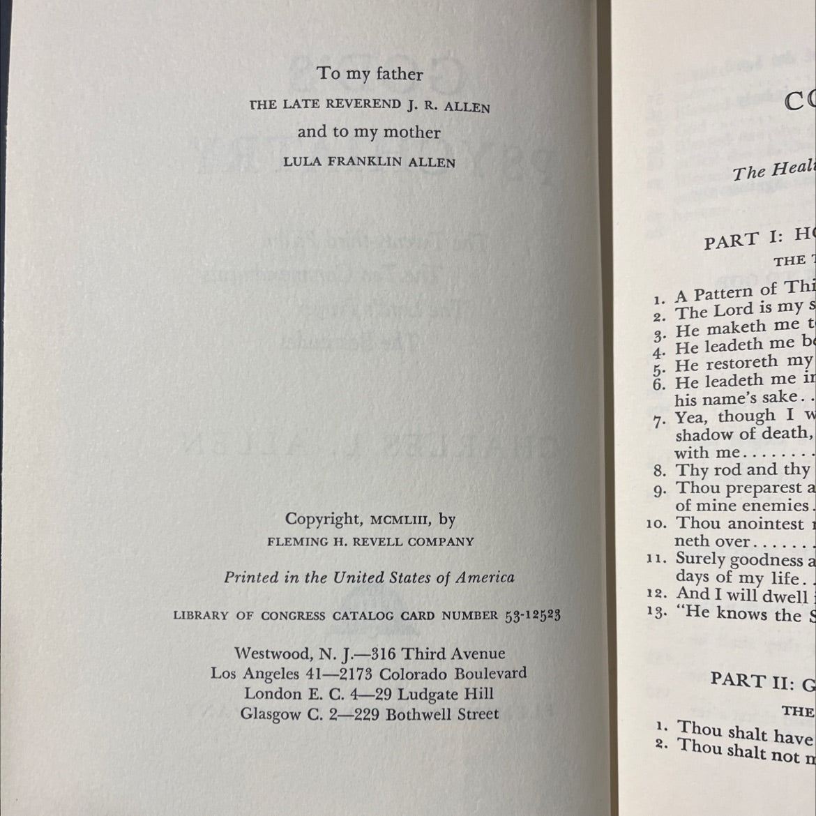 god's psychiatry book, by charles l. allen, 1953 Hardcover image 3