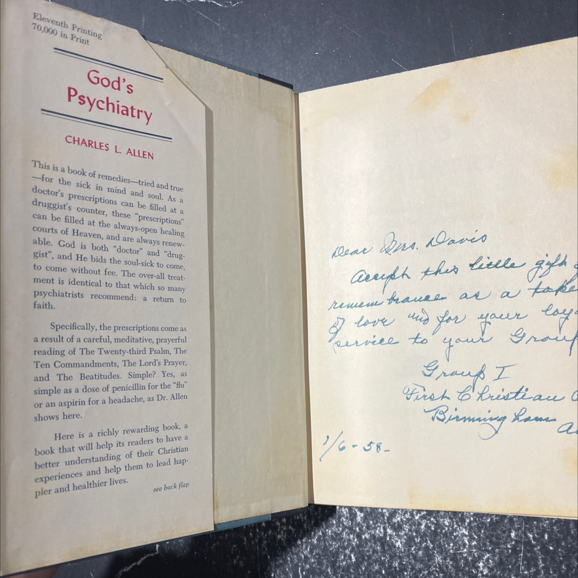 god's psychiatry book, by charles l. allen, 1953 Hardcover image 4
