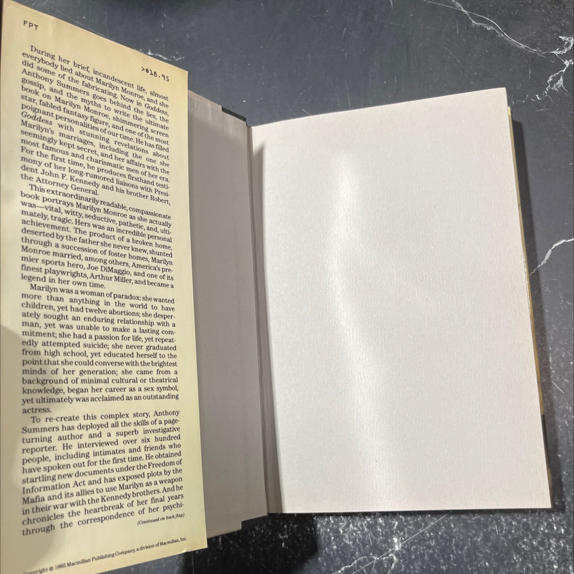 goddess the secret lives of marilyn monroe book, by anthony summers, 1985 Hardcover image 4