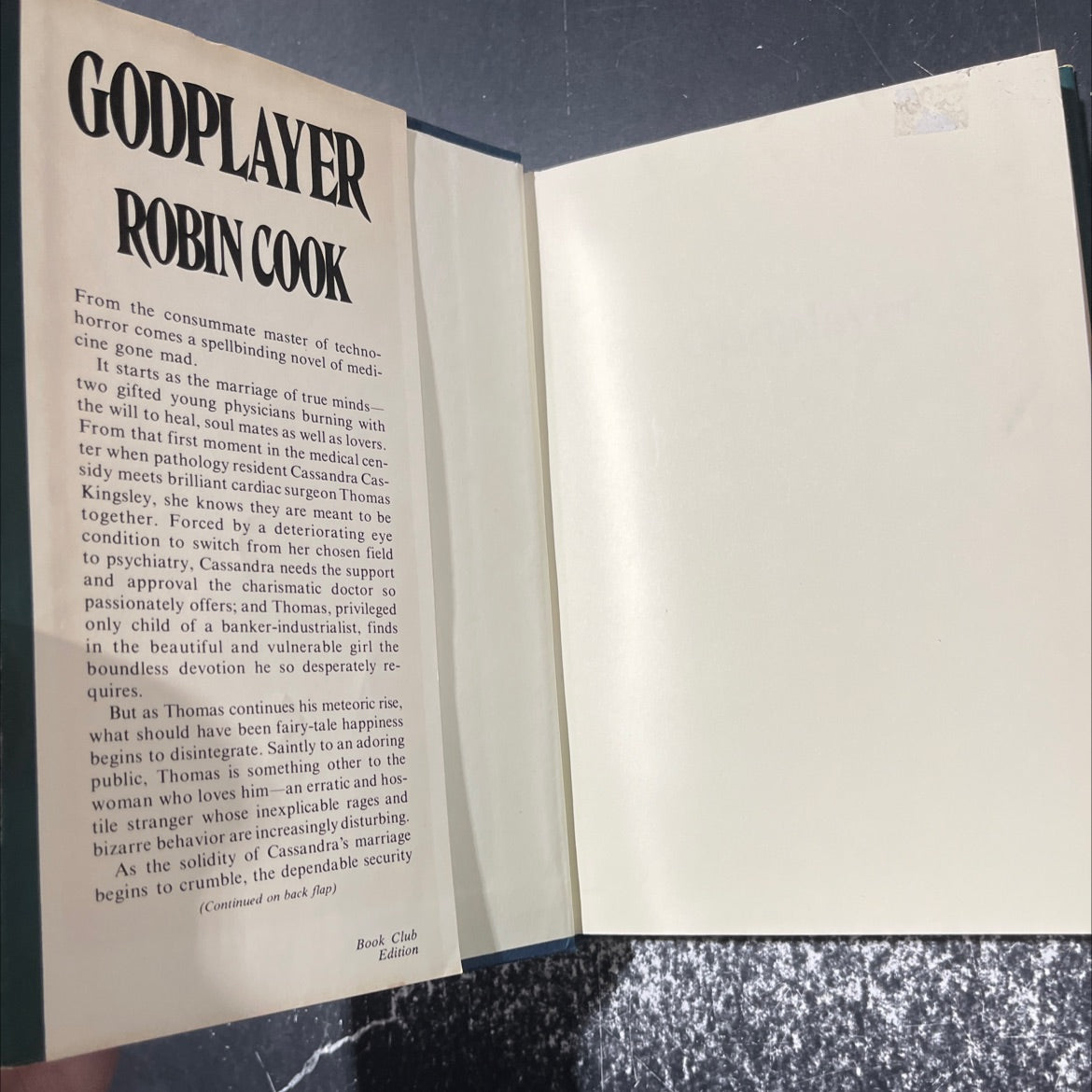 godplayer book, by robin cook, 1983 Hardcover image 4