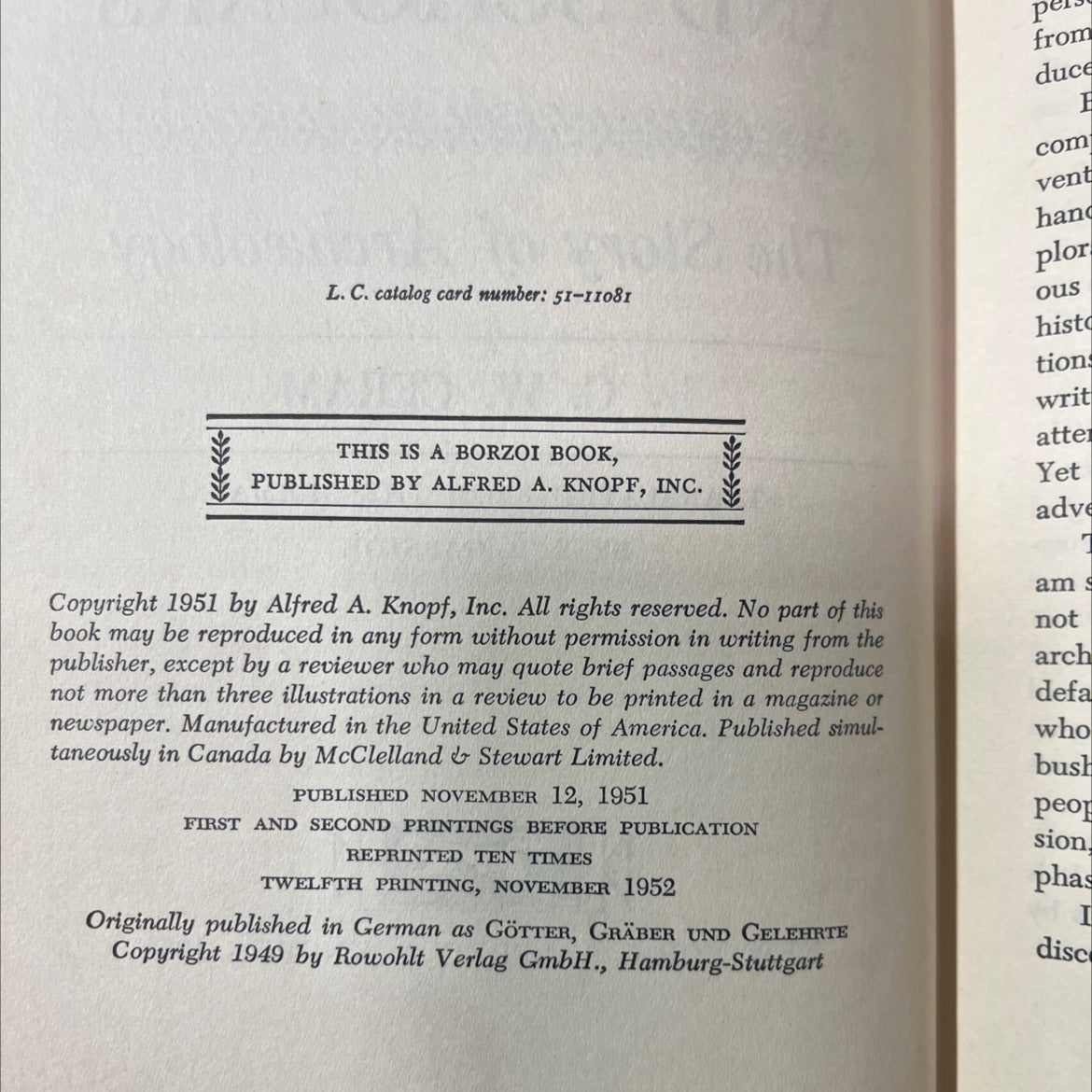 gods, graves, and scholars book, by C. W. Ceram, 1952 Hardcover image 3