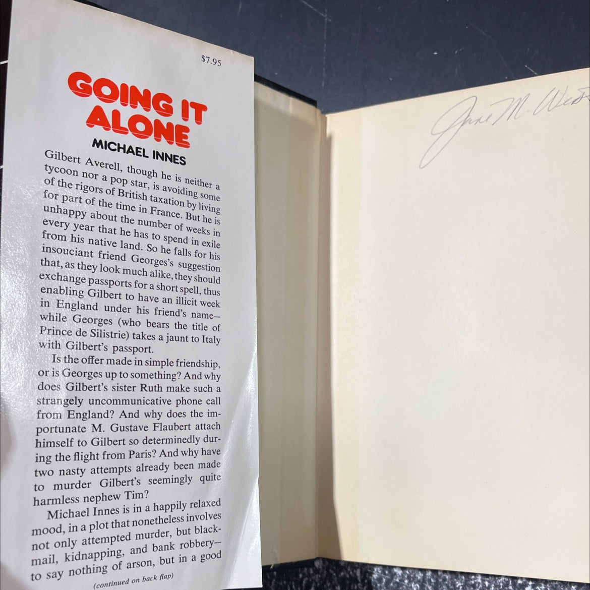 going it alone book, by michael innes, 1980 Hardcover image 4