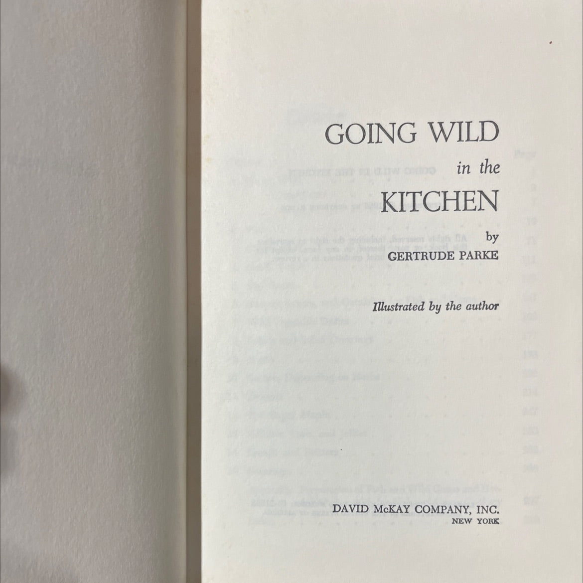 going wild in the kitchen book, by gertrude parke, 1965 Hardcover image 2