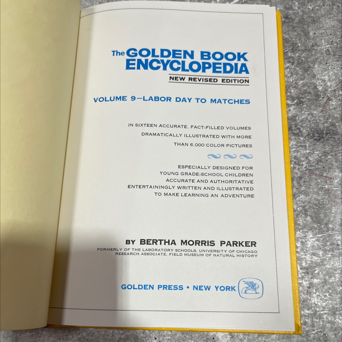golden book encyclopedia new revised edition volume 9-labor day to matches book, by bertha morris parker, 1970 Hardcover image 2