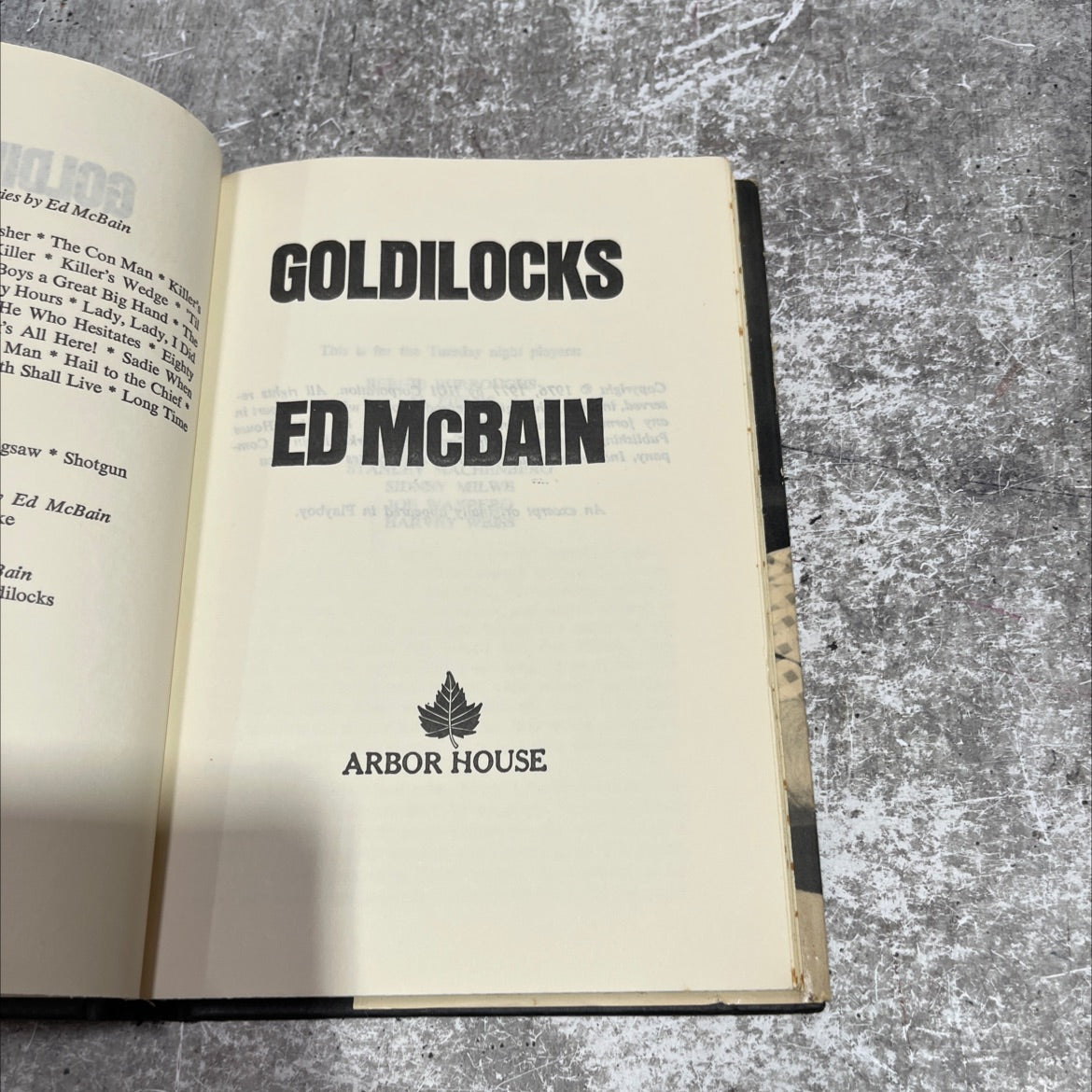 goldilocks book, by Ed McBain, 1977 Hardcover image 2