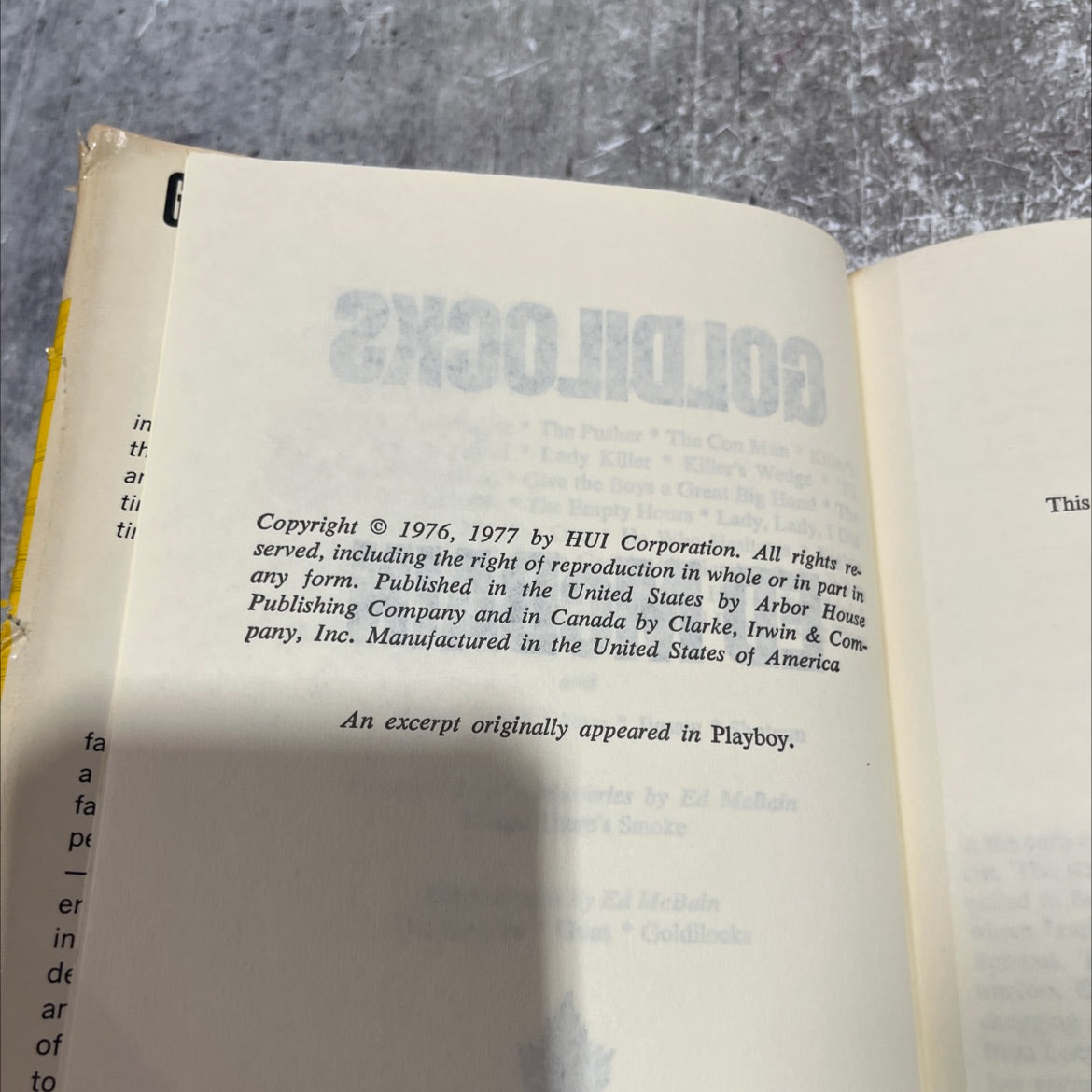 goldilocks book, by Ed McBain, 1977 Hardcover image 3