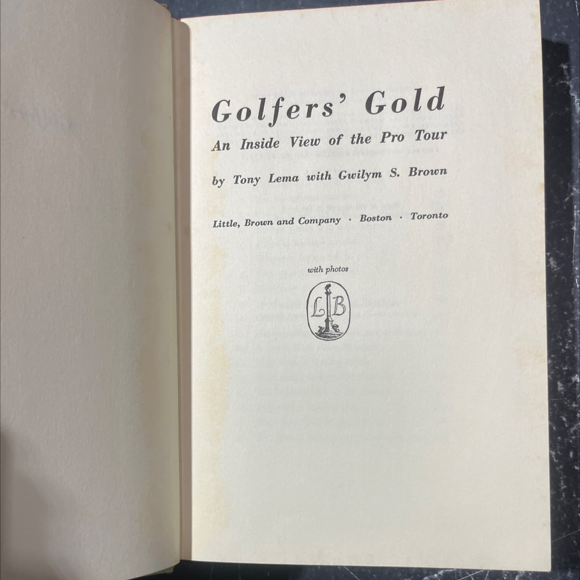 golfers' gold an inside view of the pro tour book, by tony lema with gwilym s. brown, 1964 Hardcover image 2